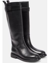 Tory Burch - Double T Leather Knee-high Boots - Lyst