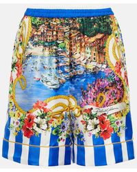 Dolce & Gabbana - Shorts Portofino in seta a vita alta - Lyst