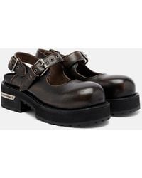 Balenciaga - Venom Leather Mary Jane Flats - Lyst