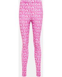 Versace - Logo Printed leggings - Lyst