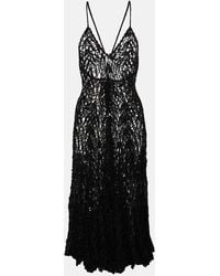 Anna Kosturova - Open-Knit Cotton Midi Dress - Lyst