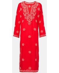 Juliet Dunn - Embroidered Silk Kaftan - Lyst