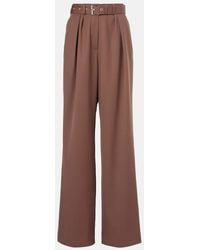 Dries Van Noten - Belted Wool Gabardine Wide-Leg Pants - Lyst