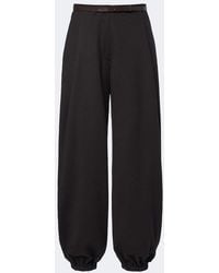 Max Mara - Belted Wool-Blend Wide-Leg Pants - Lyst