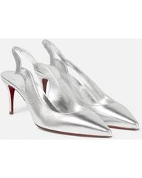 Christian Louboutin - Slingback-Pumps Hot Chick Sling 70 Aus Metallic-Leder - Lyst