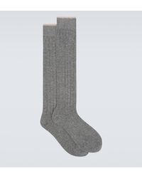 Brunello Cucinelli - Ribbed-knit Cotton Socks - Lyst