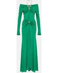 Rabanne - Chain-embellished Jersey Maxi Dress - Lyst