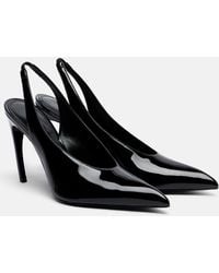 The Attico - Viper Leather Slingback Pumps - Lyst
