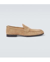 Tod's - Suede Penny Loafers - Lyst