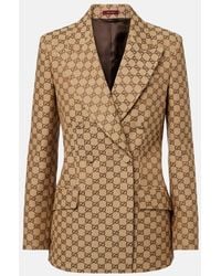 Gucci - Blazer En Mezcla De Algodon Con Gg En Jacquard - Lyst