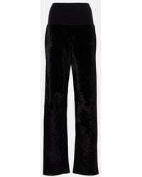 Alaïa - Velvet Straight Pants - Lyst