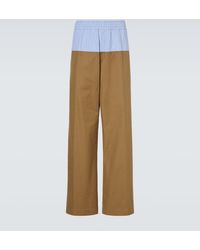 Dries Van Noten - Paneled Cotton Twill Wide-Leg Pants - Lyst