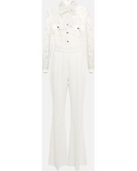 Elie Saab Bridal Lace And Crepe Jumpsuit - White
