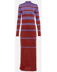 Rabanne - Striped-Pattern Lurex Maxi Dress - Lyst