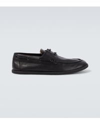The Row - Novus Leather Boat Shoes - Lyst