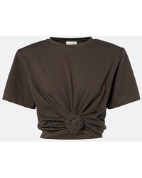 Magda Butrym - Gathered Cotton And Silk T-Shirt - Lyst