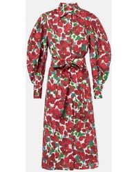 Carolina Herrera - Floral Cotton-Blend Shirt Dress - Lyst