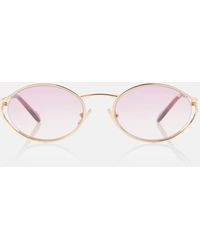 Miu Miu - Mu 52Ys Oval Sunglasses - Lyst