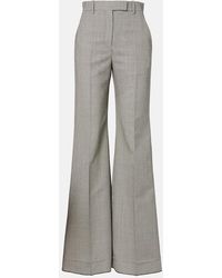 Valentino - Checked Wool And Mohair Wide-Leg Pants - Lyst