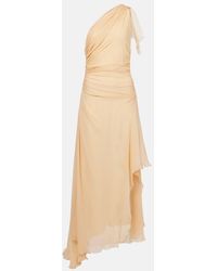 Victoria Beckham - Draped One-Shoulder Silk Maxi Dress - Lyst