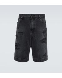 Dolce & Gabbana - Distressed Denim Shorts - Lyst
