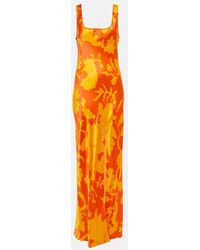 SIR. - Vestido Largo De Seda Estampado - Lyst