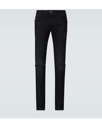 Dolce & Gabbana Skinny Jeans in Distressed-Optik - Schwarz