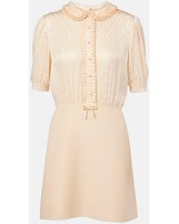Valentino - Crepe Couture Toute La V Jacquard Minidress - Lyst