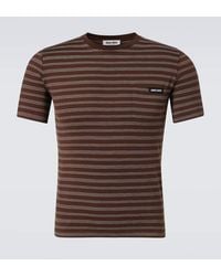 Miu Miu - T-Shirt En Coton Raye - Lyst