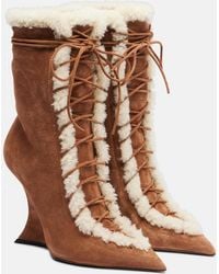 Paris Texas - Nina 105 Suede Wedge Boots - Lyst