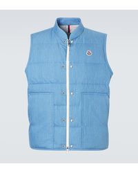 Moncler - Heceta Denim Down Vest - Lyst