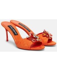 Dolce & Gabbana - Embellished Brocade Mules - Lyst