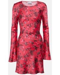 Ganni - Minikleid Aus Satin - Lyst