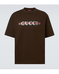 Gucci - T-Shirt En Jersey De Coton Imprimé, Taille - Lyst