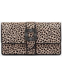 Manolo Blahnik - Capri Embellished Calf Hair Clutch - Lyst