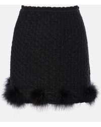 Blumarine - Minifalda De Punto Con Plumas - Lyst