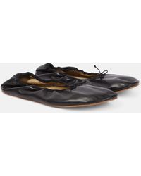 The Row - Nappa Leather Round Ballet Flats - Lyst