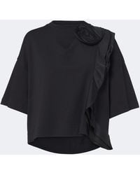 Max Mara - Ruffled Cotton Jersey T-Shirt - Lyst