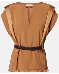 Max Mara - Belted Crepe Top - Lyst