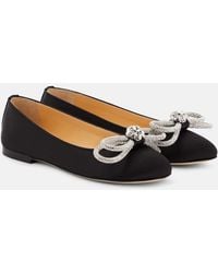 Mach & Mach - Double Bow Satin Ballet Flats - Lyst