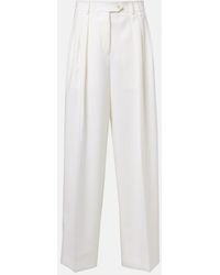 Calvin Klein - Alexandra Pleated Wool Wide-Leg Pants - Lyst