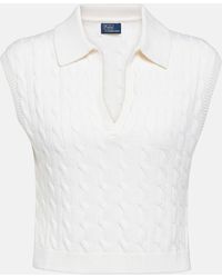 Polo Ralph Lauren - Cable-knit Wool-blend Sweater Vest - Lyst