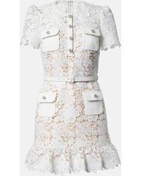 Self-Portrait - Floral Lace Minidress - Lyst