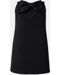 Self-Portrait - Beaded Bow-Detail Crepe Minidress - Lyst