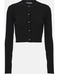 Dolce & Gabbana - Ribbed-knit Cropped Cardigan - Lyst