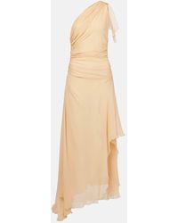 Victoria Beckham - Draped One-Shoulder Silk Maxi Dress - Lyst
