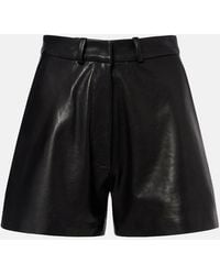 Nour Hammour - Barrel Leather Shorts - Lyst