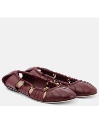 Chloé - Luna Cutout Leather Ballet Flats - Lyst
