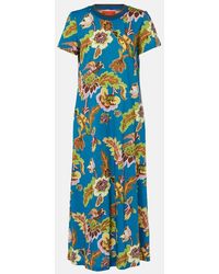 La DoubleJ - Swing Printed Cotton Maxi Dress - Lyst