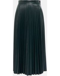 MM6 by Maison Martin Margiela - Pleated Faux Leather Midi Skirt - Lyst
